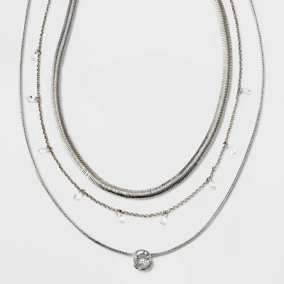 Stone Station And Pendant Multi-Strand Necklace Set 3pc - A New Day™ - Image 5