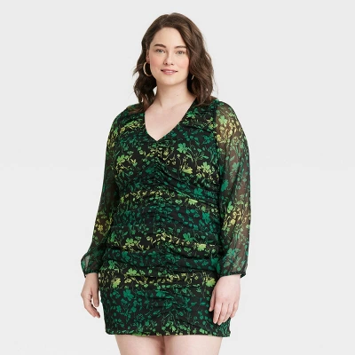 Women's Long Sleeve Ruched Front Bodycon Dress - A New Day™ - Image 4