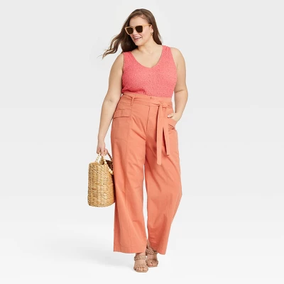 Women's Plus Size Textured Tank Top - A New Day™ Pink 4X - Image 2