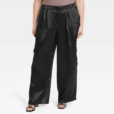 Women's High-Rise Satin Cargo Pants - A New Day™ - Image 3