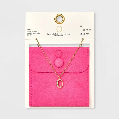 Gold Dipped Cubic Zirconia Initial Pendant Necklace - A New Day™ Gold - Image 18