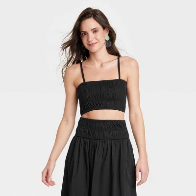 Women's Slim Fit Smocked Tiny Top - A New Day™ - Image 3