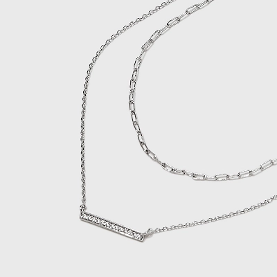 Sterling Silver Cubic Zirconia Multi-Strand Necklace - A New Day™ Silver - Image 3