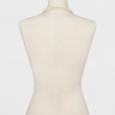 Long Faux Pearl Necklace - A New Day™ Silver/White - Image 2