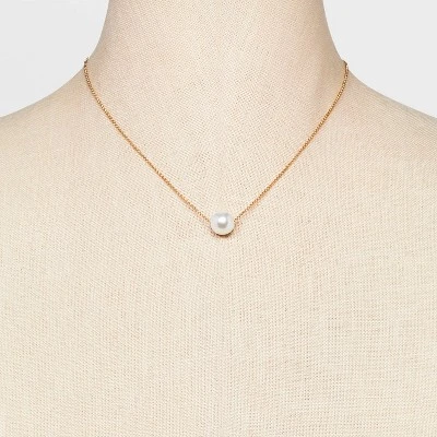 Pearl Pendant Necklace - A New Day™ Gold