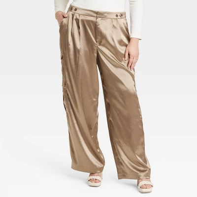 Women's High-Rise Satin Cargo Pants - A New Day™ - Image 4