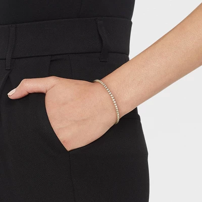 14K Gold Plated Cubic Zirconia Tennis Bracelet - A New Day™