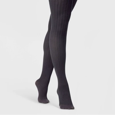 Women's Ribbed Sweater Tights - A New Day™ Black - Image 2