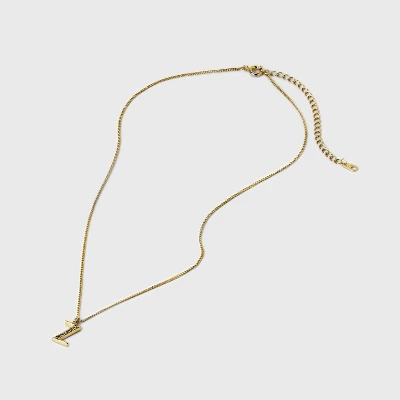 Gold Dipped Cubic Zirconia Initial Pendant Necklace - A New Day™ Gold - Image 2