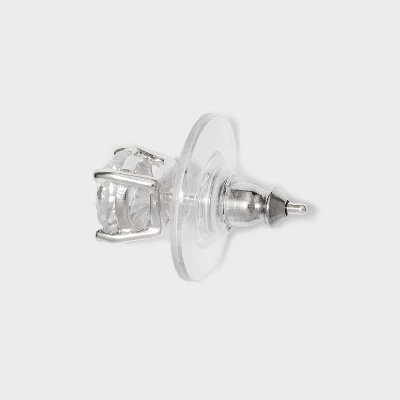 Sterling Silver Small Round Cubic Zirconia Stud Earring - A New Day™ Silver