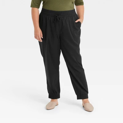 Women's High-Rise Woven Ankle Jogger Pants - A New Day™ - Image 3