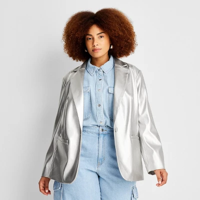 Women's Relaxed Fit Faux Leather Blazer - A New Day™ - Image 4