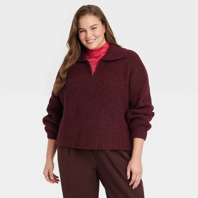 Women's Quarter Zip Pullover Sweater - A New Day™ - Image 3