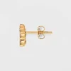 14K Gold Plated Cubic Zirconia Duo Stud Earring Set - A New Day™ Gold