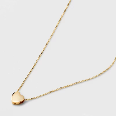 14K Gold Plated Heart Slider Pendant Necklace - A New Day™ Gold - Image 3