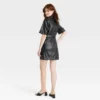 Women's Short Sleeve Faux Leather Shirtdress - A New Day™
