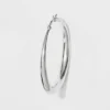 Silver Plated Graduated Hoop Earrings 50mm - A New Day™ Silver