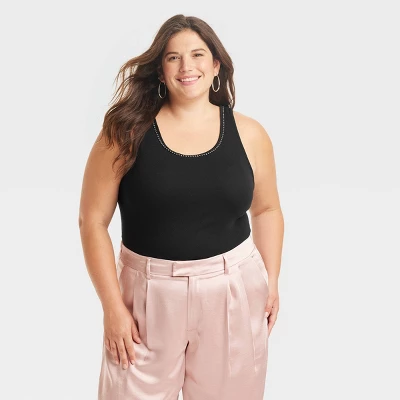 Women's Jeweled Neckline Tank Top - A New Day™ - Image 4