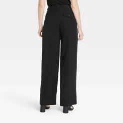 Women's High-Rise Relaxed Fit Full Length Baggy Wide Leg Trousers - A New Day™