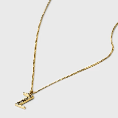 Gold Dipped Cubic Zirconia Initial Pendant Necklace - A New Day™ Gold - Image 3