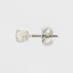 Cubic Zirconia Studs And Hoop Multi Earring Set 8pc - A New Day™ Silver