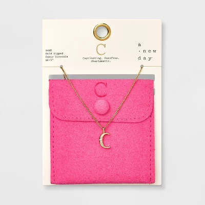 Gold Dipped Cubic Zirconia Initial Pendant Necklace - A New Day™ Gold - Image 6