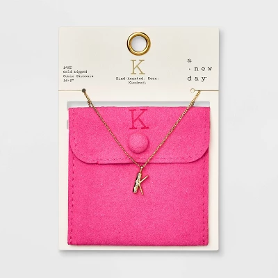 Gold Dipped Cubic Zirconia Initial Pendant Necklace - A New Day™ Gold - Image 14