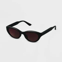 Women's Narrow Plastic Cateye Sunglasses - A New Day™ Black