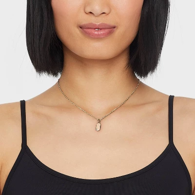 14K Gold Plated Cubic Zirconia Design Pendant Necklace - A New Day™