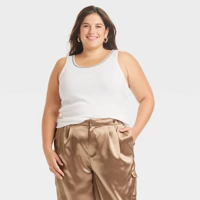 Women's Jeweled Neckline Tank Top - A New Day™ - Image 5