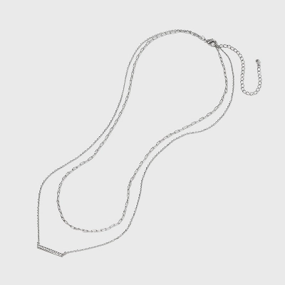 Sterling Silver Cubic Zirconia Multi-Strand Necklace - A New Day™ Silver - Image 2
