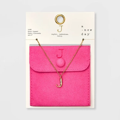 Gold Dipped Cubic Zirconia Initial Pendant Necklace - A New Day™ Gold - Image 13