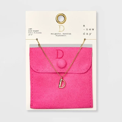 Gold Dipped Cubic Zirconia Initial Pendant Necklace - A New Day™ Gold - Image 7